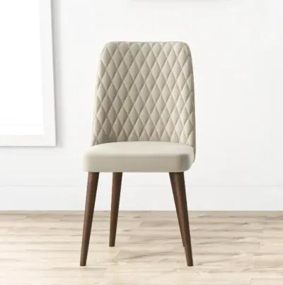 Evette Mid Century Modern Beige Dining Chair Set of 2