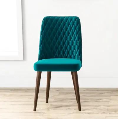 Evette Mid Century Modern Teal Dining Chair Set of 2