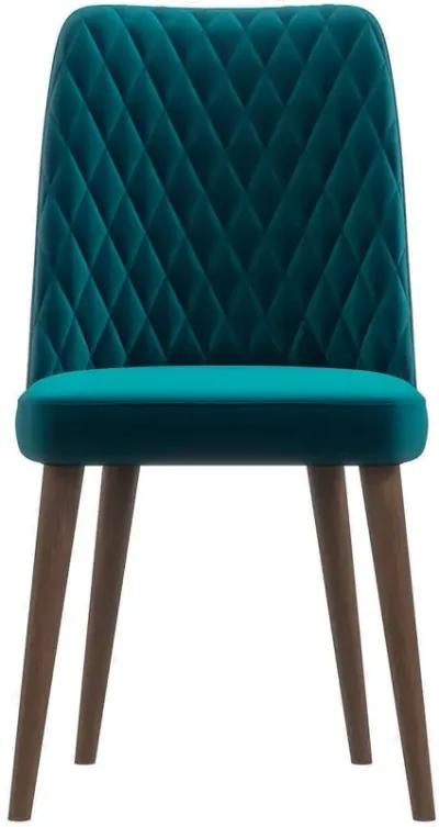 Evette Mid Century Modern Teal Dining Chair Set of 2