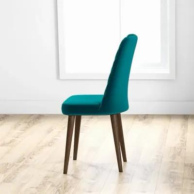 Evette Mid Century Modern Teal Dining Chair Set of 2