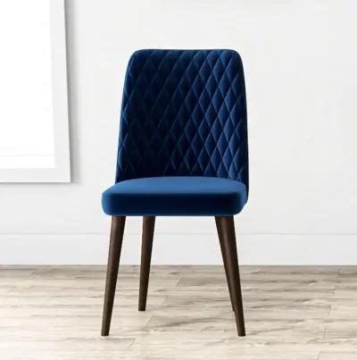 Evette Mid Century Modern Navy Blue Dining Chair Set of 2