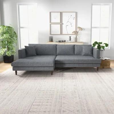 Delano Grey Linen Sectional Sofa Left Facing Chaise