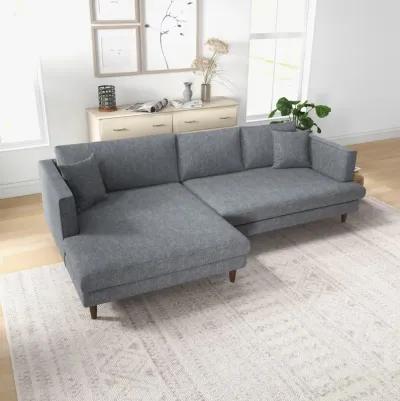 Delano Grey Linen Sectional Sofa Left Facing Chaise