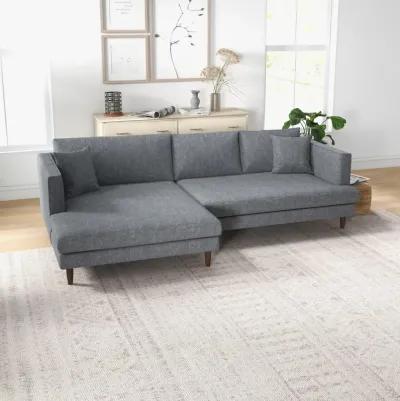 Delano Grey Linen Sectional Sofa Left Facing Chaise