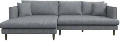 Delano Grey Linen Sectional Sofa Left Facing Chaise