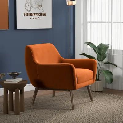 Penny Orange Velvet Lounge Chair