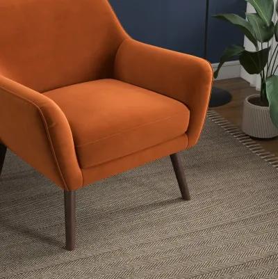 Penny Orange Velvet Lounge Chair