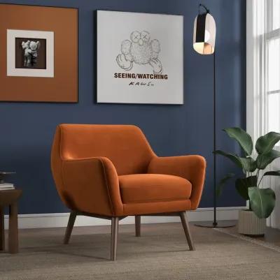 Penny Orange Velvet Lounge Chair