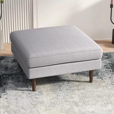 Fordham Light Gray Fabric Ottoman