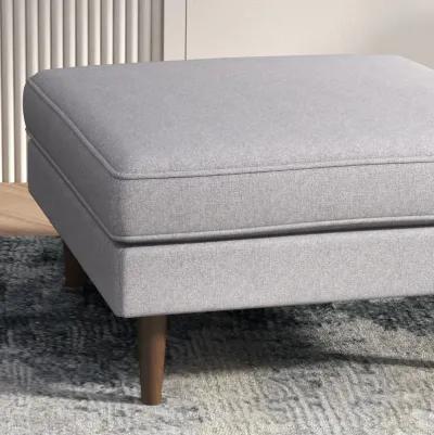 Fordham Light Gray Fabric Ottoman