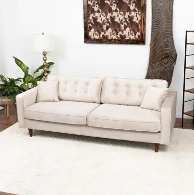 Oregon Beige Velvet Sofa