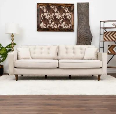 Oregon Beige Velvet Sofa