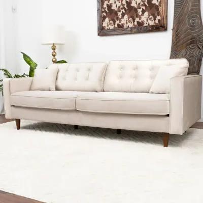 Oregon Beige Velvet Sofa