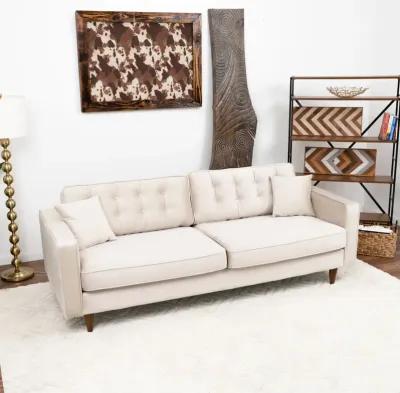 Oregon Beige Velvet Sofa