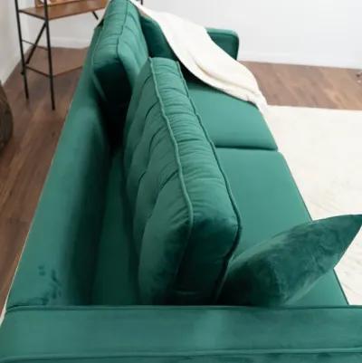 Oregon Green Velvet Sofa