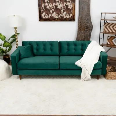 Oregon Green Velvet Sofa