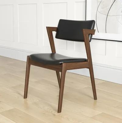 Ricco Dining Chair Black Leather Set of 2