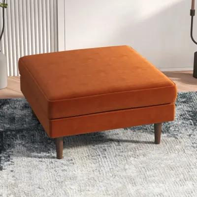 Fordham Burnt Orange Velvet Ottoman