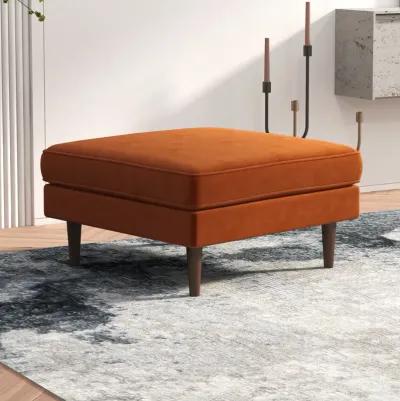 Fordham Burnt Orange Velvet Ottoman