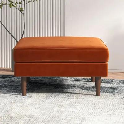 Fordham Burnt Orange Velvet Ottoman