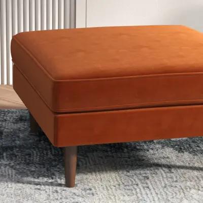 Fordham Burnt Orange Velvet Ottoman