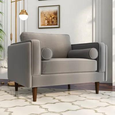 Fordham Grey Velvet Lounge Chair