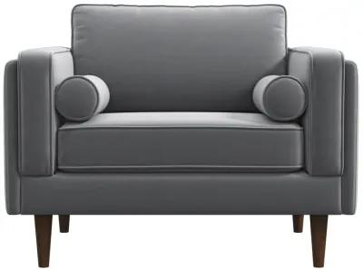 Fordham Grey Velvet Lounge Chair