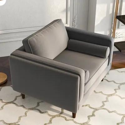 Fordham Grey Velvet Lounge Chair