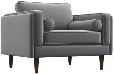 Fordham Grey Velvet Lounge Chair