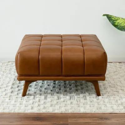 Kano Cognac Leather Ottoman