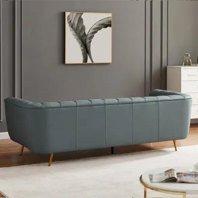 Clodine Blue Leather Sofa