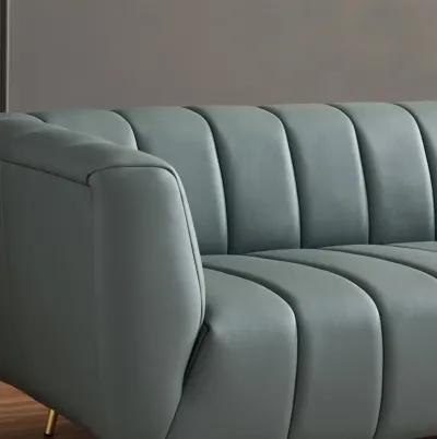 Clodine Blue Leather Sofa