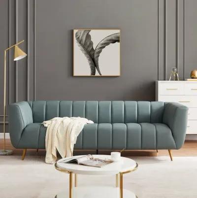 Clodine Blue Leather Sofa