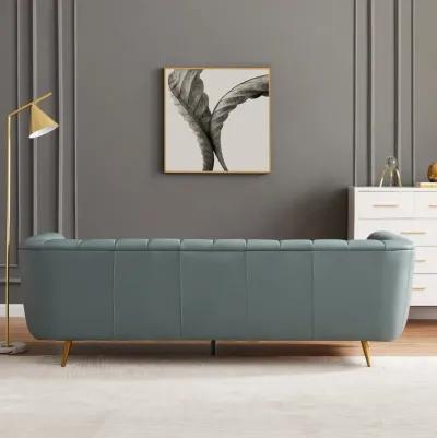 Clodine Blue Leather Sofa