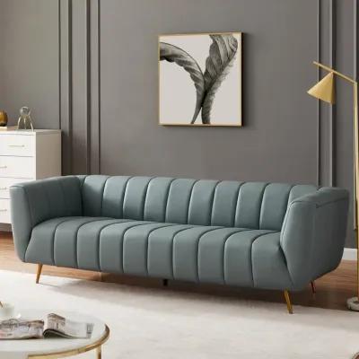 Clodine Blue Leather Sofa