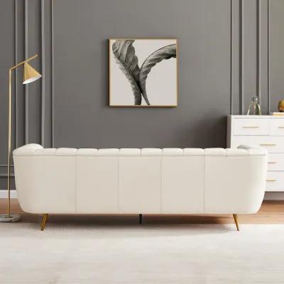 Clodine Cream Leather Sofa