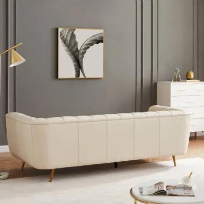 Clodine Cream Leather Sofa