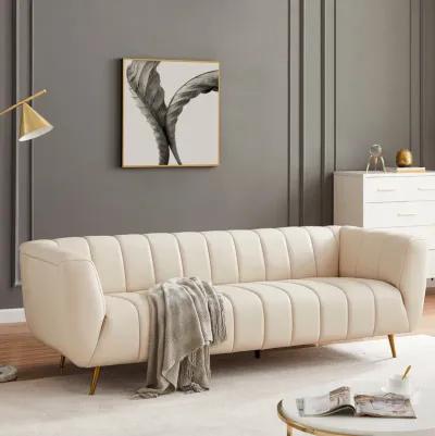 Clodine Cream Leather Sofa