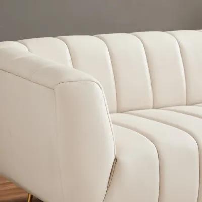 Clodine Cream Leather Sofa