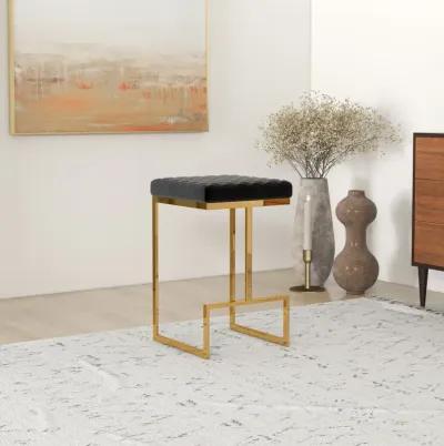 Felicia Black Velvet Counter Stool