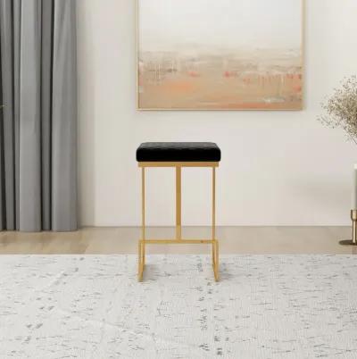 Felicia Black Velvet Counter Stool