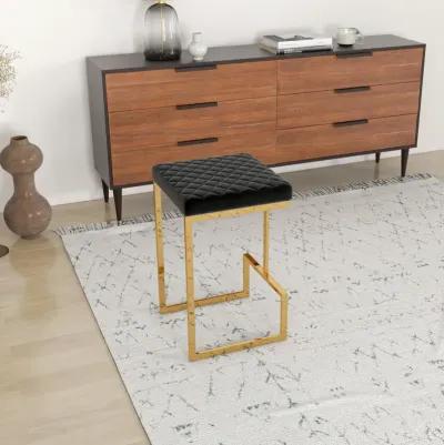 Felicia Black Velvet Counter Stool