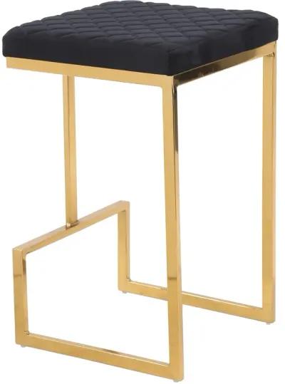 Felicia Black Velvet Counter Stool