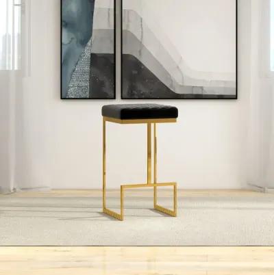 Felicia Black Velvet Bar Stool