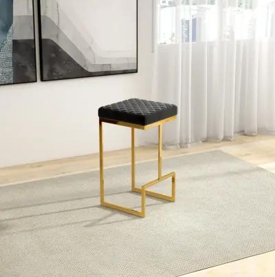 Felicia Black Velvet Bar Stool