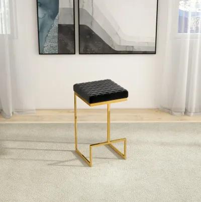 Felicia Black Velvet Bar Stool