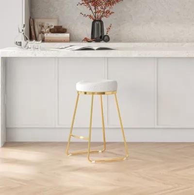 Bissel Beige Boucle Counter Stool