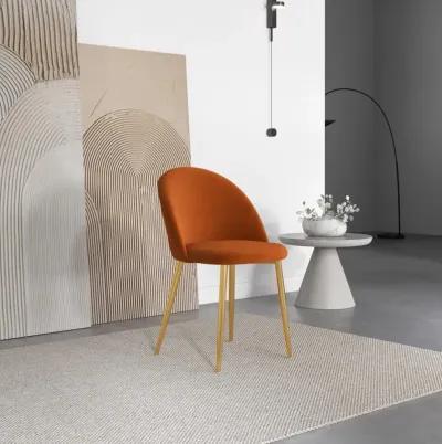 Vanessa Orange Velvet Dining Chair