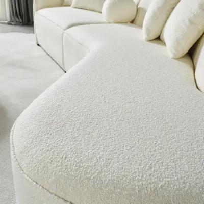 Galleria White Boucle Sectional Sofa XL