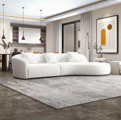 Galleria White Boucle Sectional Sofa XL